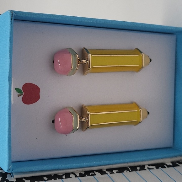 1862- Pencil Earrings Women's Teacher NWT - Picture 2 of 5